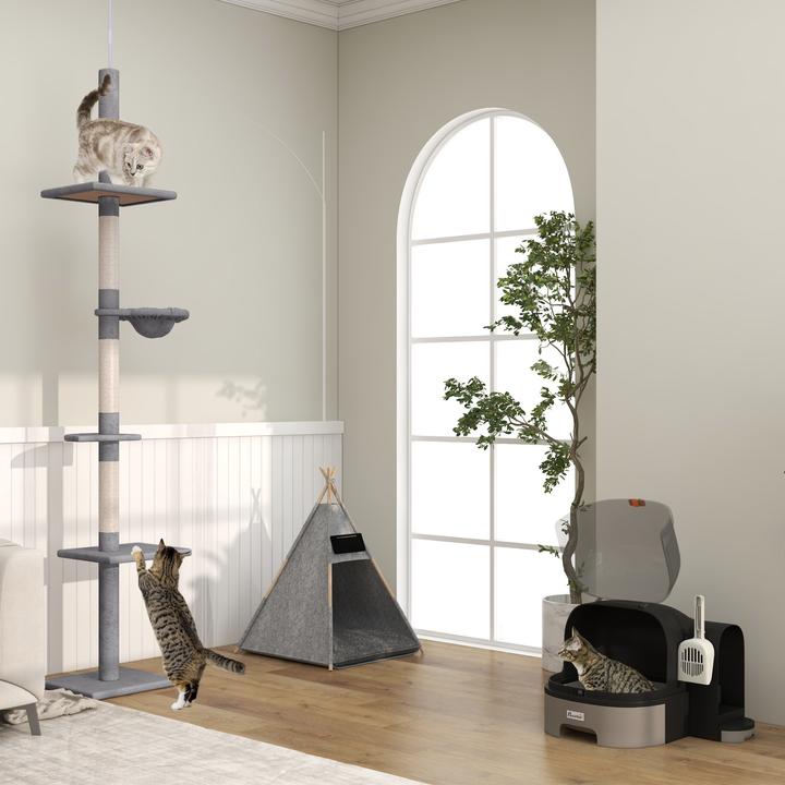 Image du produit PawHut Arbre à chat réglable en hauteur (260 cm, Dgrey)