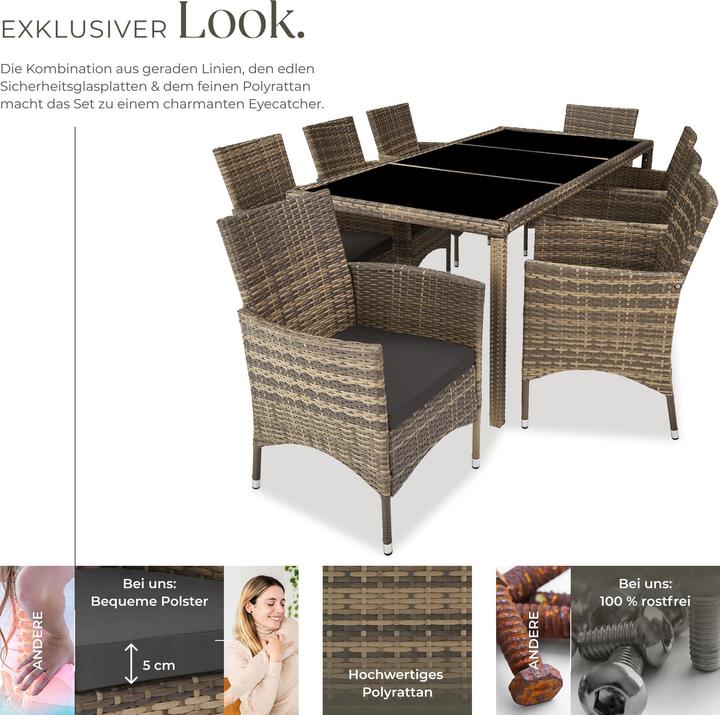 Actual product image tectake Rattan Seating Group Valencia