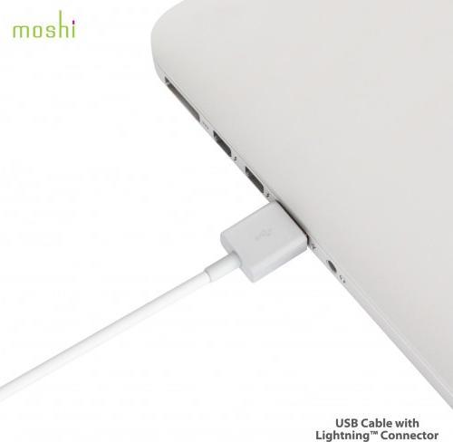 Image du produit Moshi Câble de recharge blanc/argent (1 m, USB 2.0)