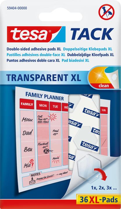 tesa TACK Bandes adhésives double face, bandes adhésives transparentes (1 kg)