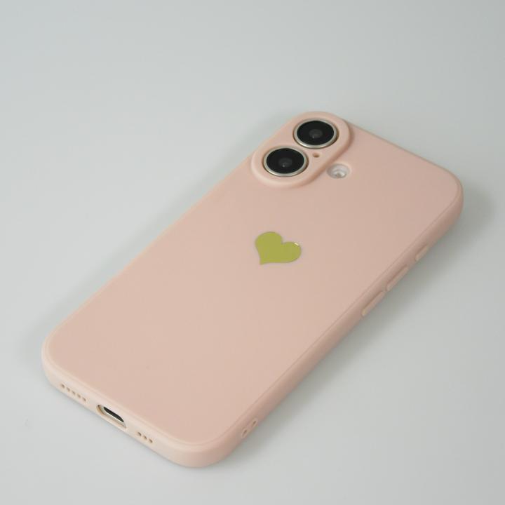 Actual product image PhoneLook Cover Silicone Mat Heart gold (Apple iPhone 16)