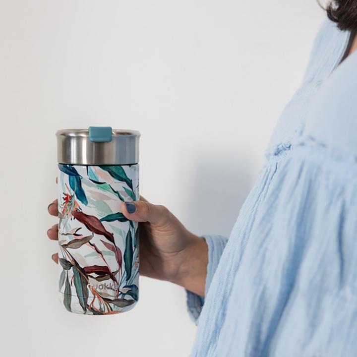 Actual product image Quokka Boost Coffee Tumbler – Edelstahl-Thermobecher mit Teesieb 400 ml (Bouquet) (0.40 l)
