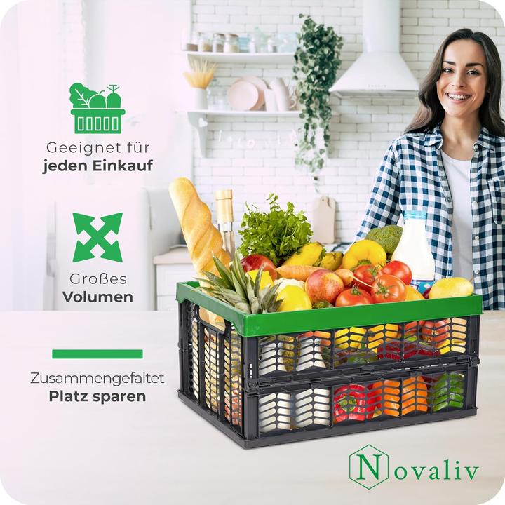 Actual product image Novaliv Folding boxes foldable stable green 6pcs.
