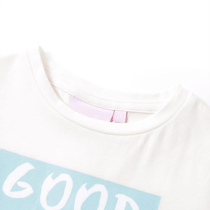 Actual product image VidaXL Children's T-shirt ecru 92,Material: 95 % cotton. 5 (92)