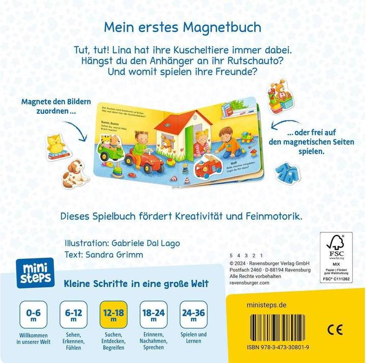 Immagine prodotto Ravensburger ministeps: Il mio primo libro magnetico: Chi gioca con cosa? Il mio mondo (Tedesco)