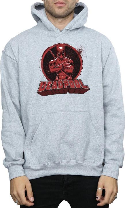 Actual product image Mens Deadpool Crossed Arms Logo Hoodie (S)