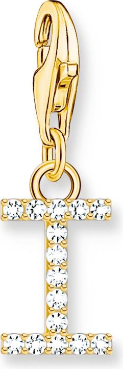 Produktbild Thomas Sabo Charm-Anhänger Buchstabe I mit Weissen Steinen Vergoldet (925er Silber)