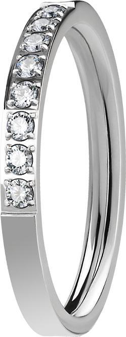 Produktbild Star Piercing Ring silber mit acht Kristallen (ohne MessingTitan G23, ohne MessingChirurgenstahl 316L)