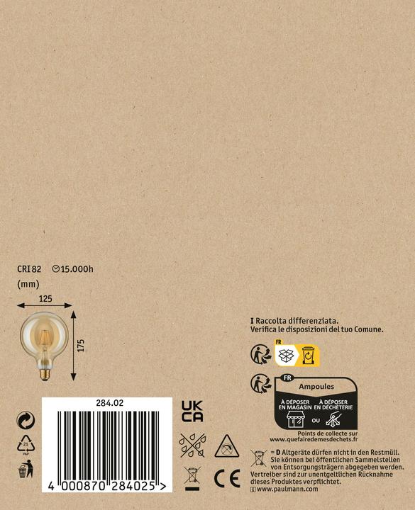Actual product image Paulmann Globe Vintage (E27, 4 W, 250 lm, 1 x)