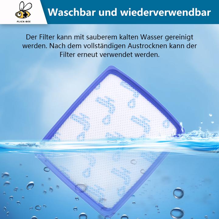 Produktbild Flickbee Filterset für Philips Staubsauger ersetzt FC8003/01 (CP0617 & CP0618)