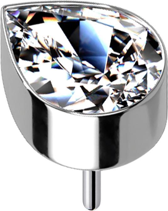 Produktbild Star Piercing Threadless silber mit Tropfen Kristall silber (ohne Messing, Titan G23)