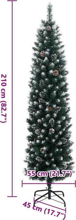 Actual product image VidaXL Künstlicher Weihnachtsbaum Tannenbaum Christbaum Schlank 300 LEDs 210cm (210 cm)