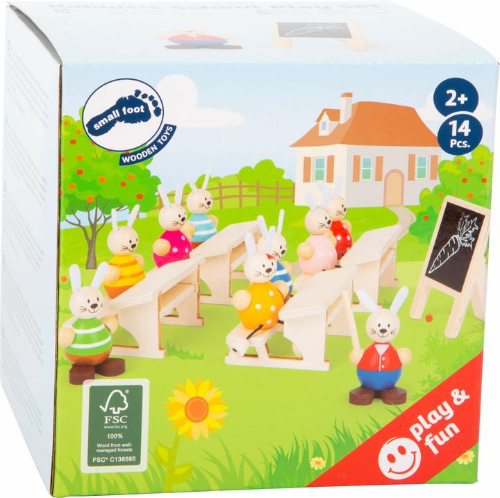 Actual product image small foot Bunny school playset