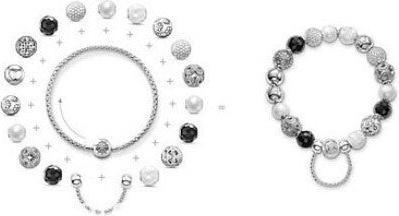Produktbild Hermex Bettelarmband versilbert für Beads / Charms - 23cm Silbrig (23 cm, Metalllegierung)