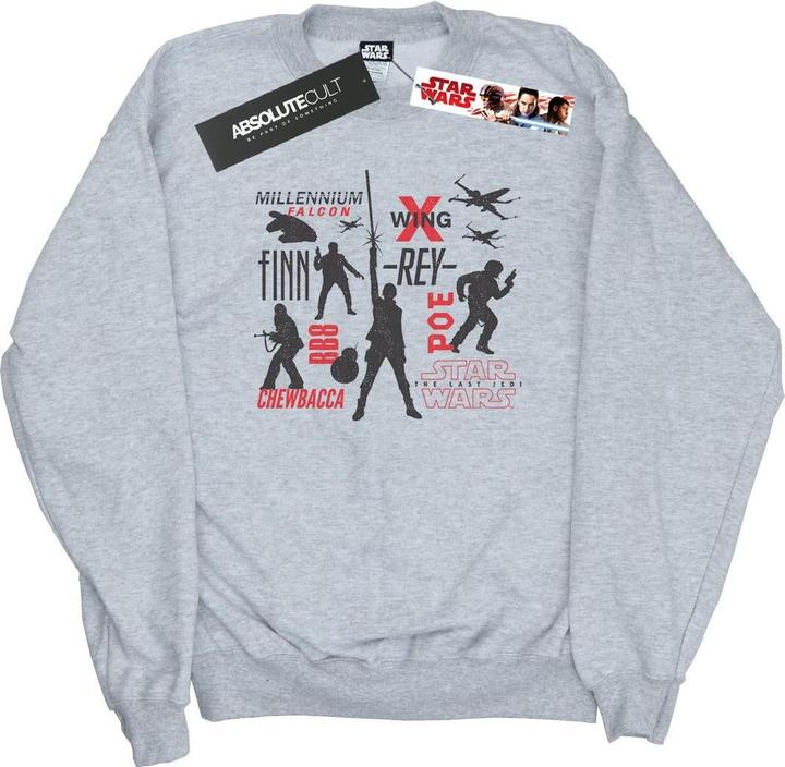 Actual product image Star Wars Mens The Last Jedi Rebellion Silhouettes Sweatshirt (L)