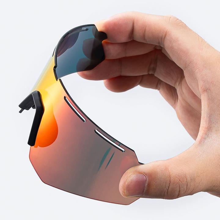 Actual product image Rockbros Polarised Cycling Glasses with UV Protection and Corrective Insert - Purple (Grey, Grey)