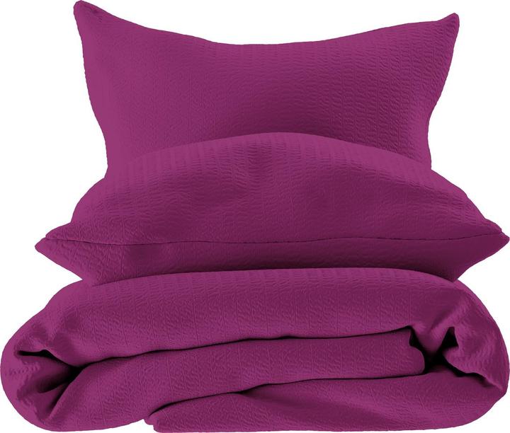 Image du produit Lotus Bettwaren Parure de lit en satin seersucker uni (Taie d'oreiller, 65 x 100 cm)