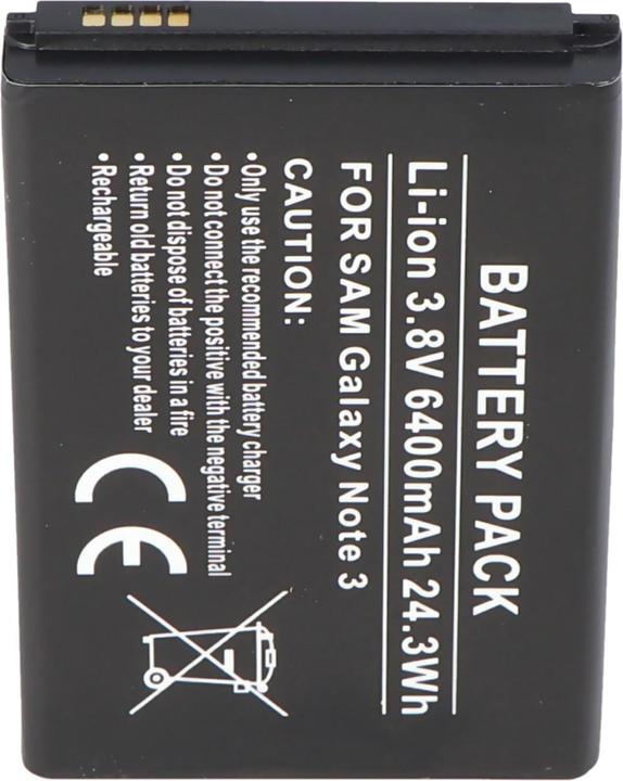 Image du produit AccuCell Batterie Samsung Galaxy Note 3, Note III, B800BE, B800BU avec boîtier noir