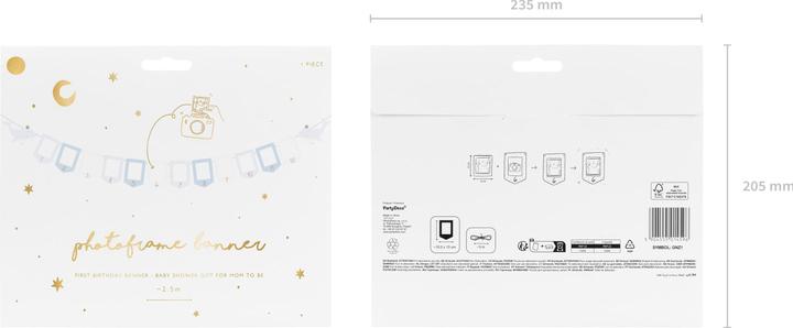 Actual product image Partydeco Guirlande - Cadre photos bleu