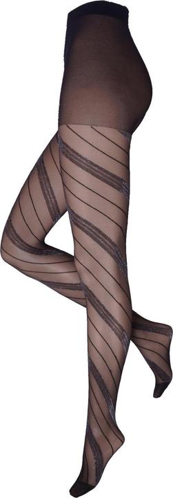 Image du produit Levee Diagonal Lurex Collant, couleur 314 noir-argent, taille 36-38 (36 - 38)