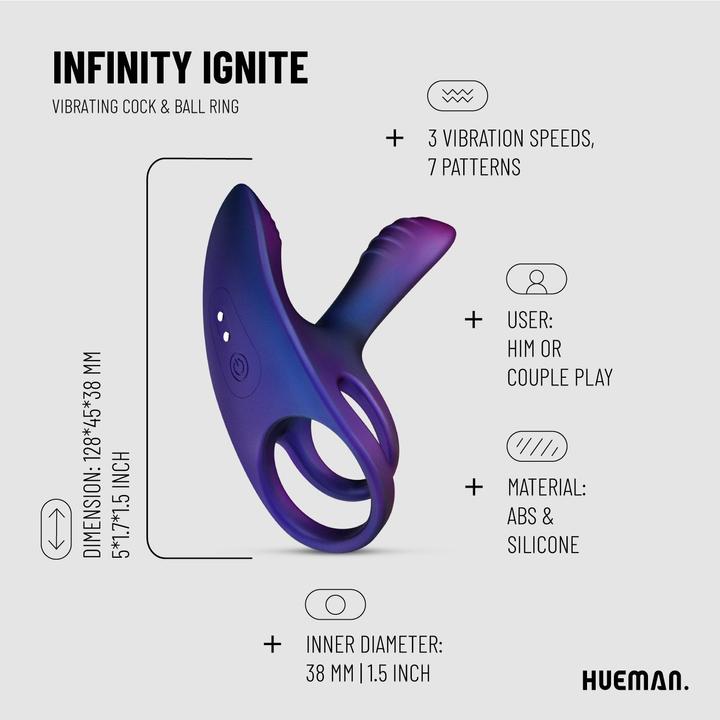Image du produit Hueman Anneau Vibrant pour le Pénis (3.80 cm)