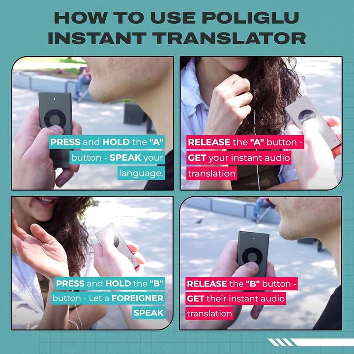 Image du produit Poliglu Traducteur de langue instantané bidirectionnel