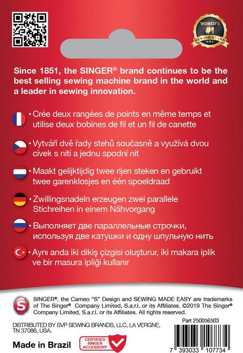 Produktbild Singer TWIN Nähmaschinennadel, 4mm, 80/12