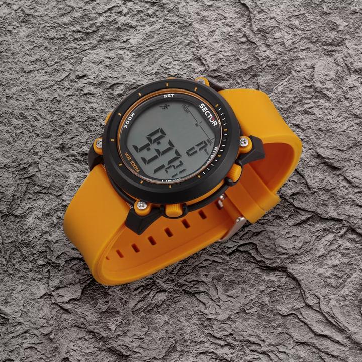 Actual product image Sector R3251546001 EX-38 Men's digital watch 45mm 10ATM (Digital watch, 45 mm)