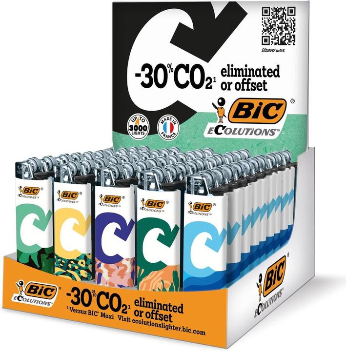 Bic Briquet à friction J26 Maxi Ecolutions Assorti, boîte de 50