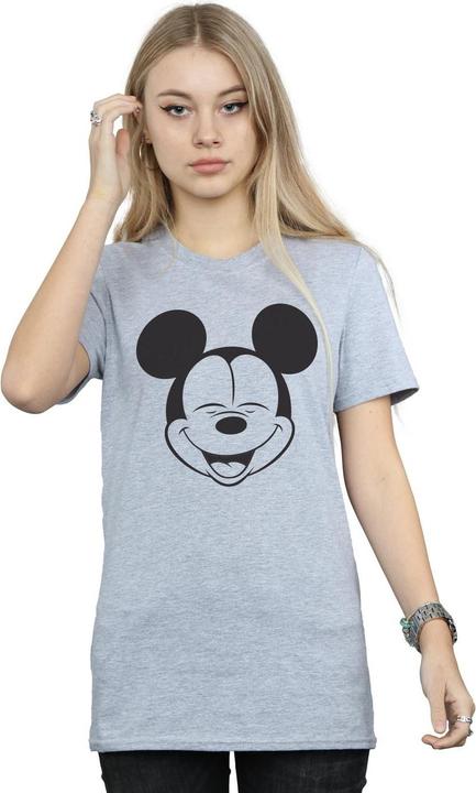 Actual product image Disney Womens/Ladies Mickey Mouse Closed Eyes Cotton Boyfriend T-Shirt (3XL)