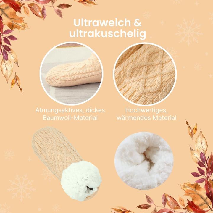 Produktbild Hermex Hausschuhe Gr. 35-38 Wintersocken Kuschelsocken Fuzzy-Socken Pantoffeln (35, 36, 37, 38)