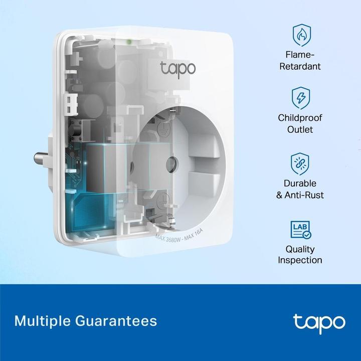 Actual product image Abus TPLLTAPOP110 E - TP-Link Tapo P110 Smart Plug Type E Wi-Fi with Energy Monitoring