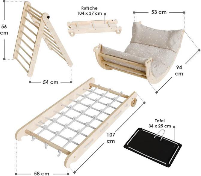 Actual product image Juskys Kletterdreieck Movario Vielseitiges Indoor-Klettergerüst
