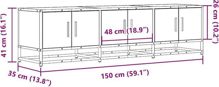 Immagine prodotto VidaXL Mobile TV Mobile TV basso Tavolo TV Materiale legno Metallo (150 x 35 x 41 cm)