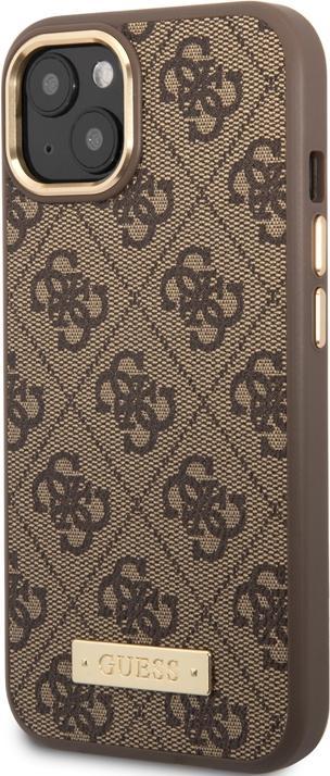Productafbeelding Guess GUHMP14SU4GPRW iPhone 14 6,1" brązowy/bruin hard case 4G Logoplaat MagSafe (Apple iPhone 14)