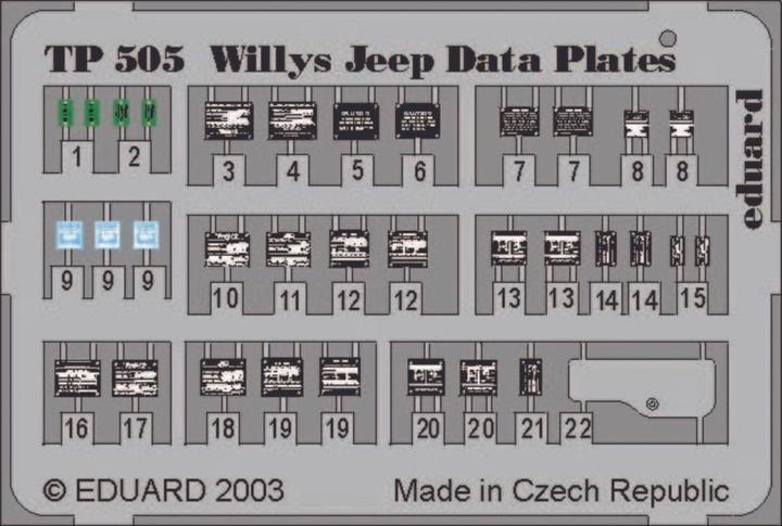 Immagine prodotto Eduard Targhe dati Willys Jeep