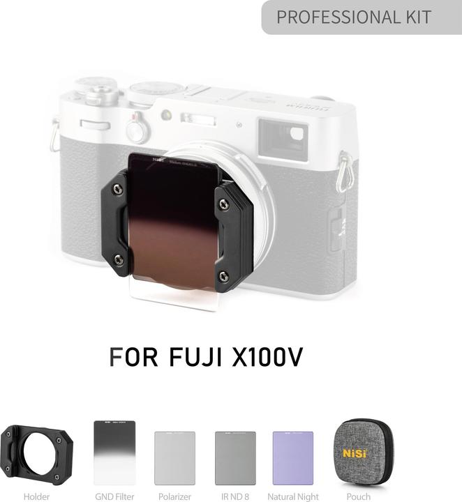 Actual product image Nisi Professional Kit for Fuji X100V (Polarizing filter, Neutral density filter)