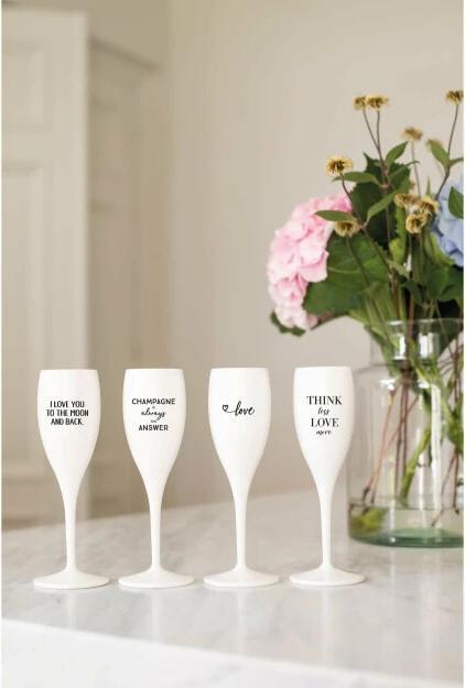 Actual product image Koziol Champagne glass super glass Love 100 ml, 1 piece, White (10 cl, 1 Glasses, Champagne glasses)