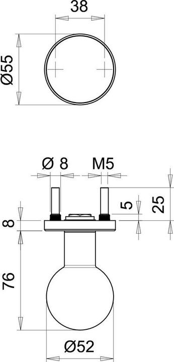 Produktbild Magni Knopf,auf Rosette, 1052/5020,silberfarbig (Türknopf)