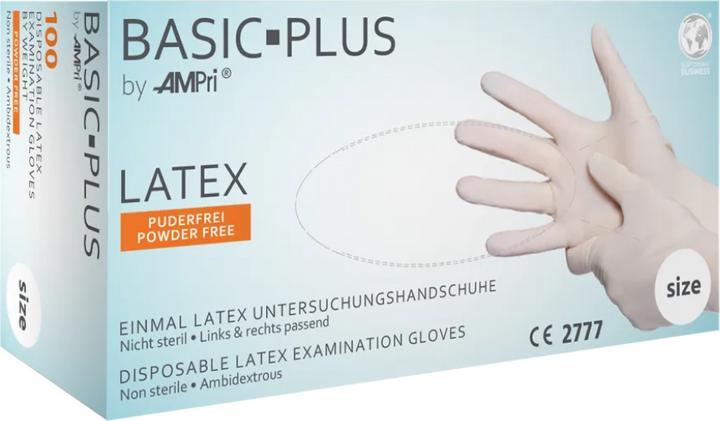 Produktbild Ampri Einweghandschuhe Basic Plus Grösse L hellbeige Latex EN 455 PSA-Kategorie I (L)
