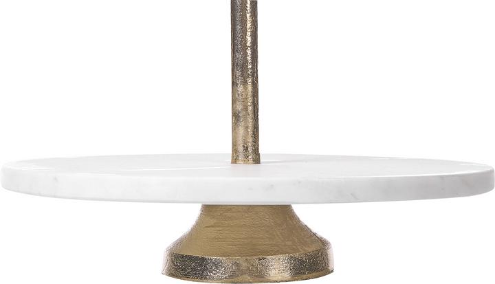 Produktbild Beliani Etagere Marmor weiss / gold 2-stöckig 50 cm TARUM