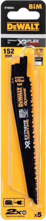 Actual product image DeWalt Sabre saw blade BIM Multi 152mm 5pcs pack