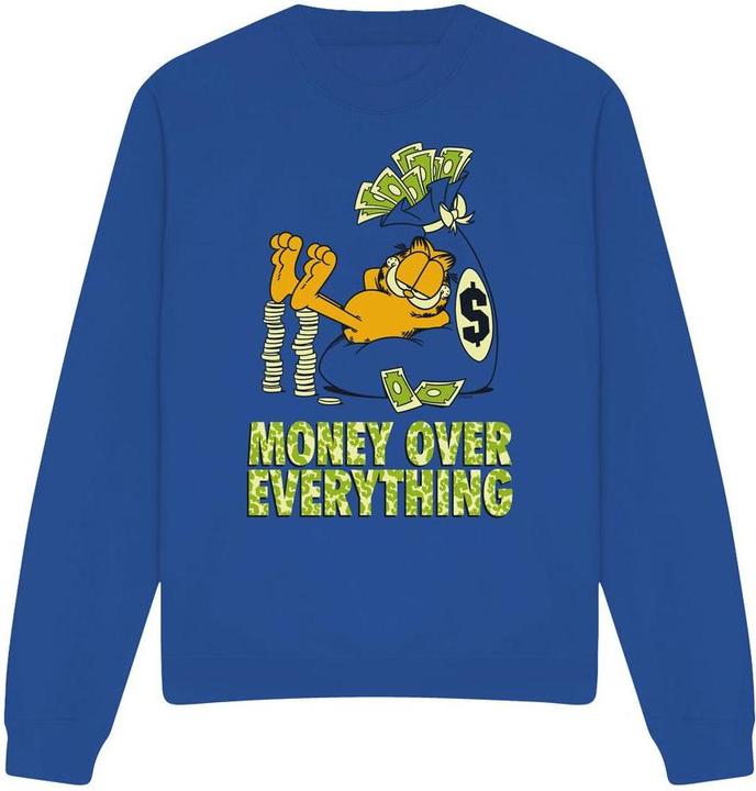 Actual product image Garfield Unisex Adult Money Is Everything Sweatshirt (L)