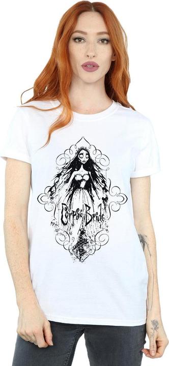Actual product image Corpse Bride Womens/Ladies Sketched Bride Cotton Boyfriend T-Shirt (M)