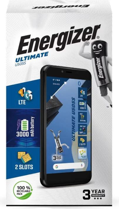 Produktbild Energizer Ultimate U505S Smartphone – Smartphone 1 GB RAM 16 GB 5 Zoll 4G Dual Sim EU (Schwarz) (16 GB, Schwarz, 5", Dual SIM, 5 Mpx, 4G)