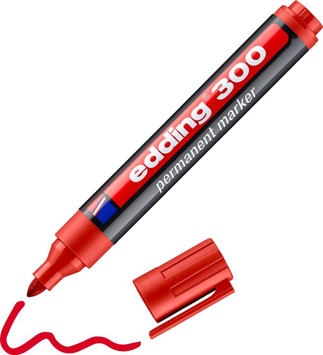 Actual product image Edding Permanent Marker 300 (Red, 3 mm, 1 x)