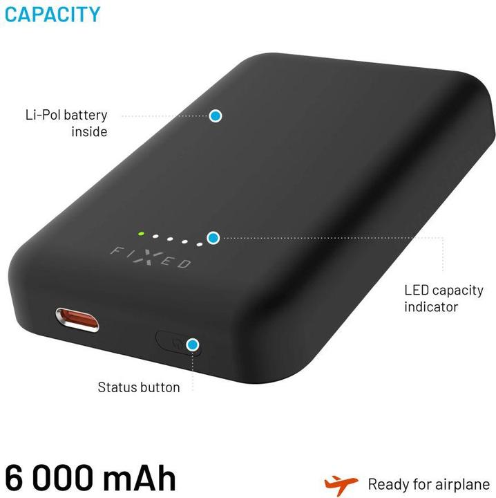 Actual product image Fixed MagZen, 6 000 mAh, Black (6000 mAh)