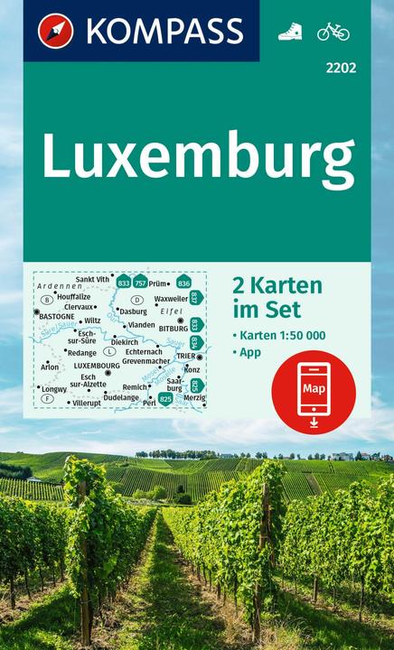 Actual product image Hiking map set 2202 Luxembourg (2 maps) 1:50,000