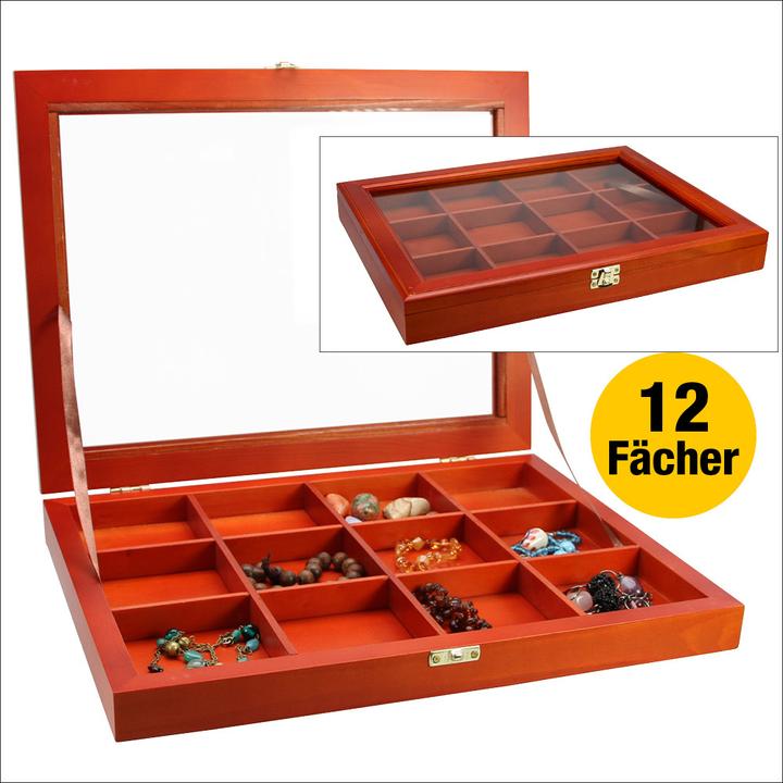 Image du produit Safe Vitrine en bois avec 12 compartiments.5337