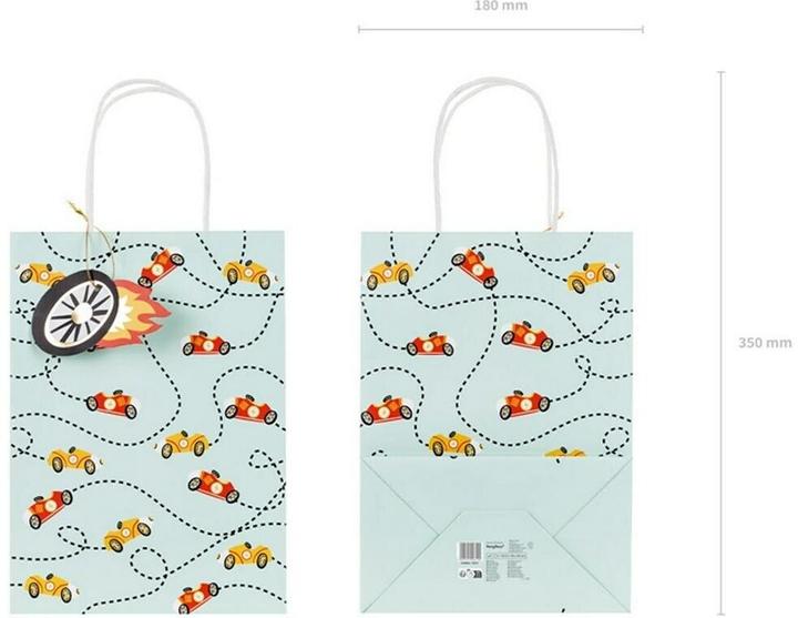 Produktbild Partydeco Geschenktasche Auto 10,5 x 18 x 25 cm (Geschenktüte, 1 x)